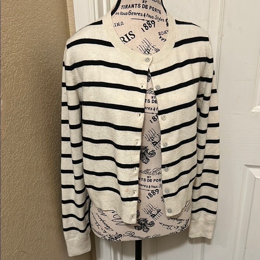 a new day Black and White Cardigan Sweater
